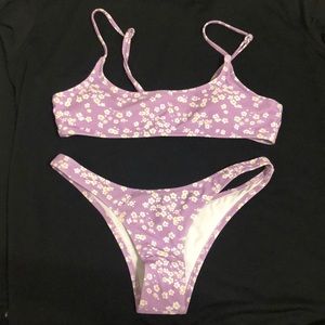 never worn purple floral bikini set